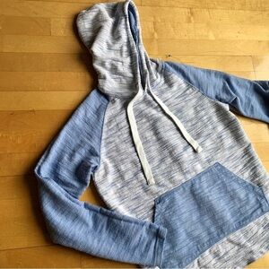 Free Planet Two-Toned Pullover Hoodie Tunic, Blue, Size M